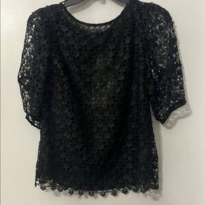 Joie from Nordstrom Black‎ Lace Puff Sleeve Top Small